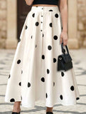 Polka Dot High Waist Maxi Skirt