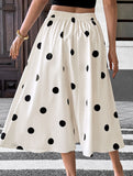Polka Dot High Waist Maxi Skirt