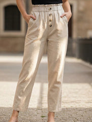 Loose Cropped Dad Pants Plus Size
