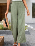 Solid Color Casual Wide Leg Pants