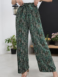 Vintage Floral Bow Wide Leg Pants