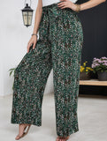 Vintage Floral Bow Wide Leg Pants