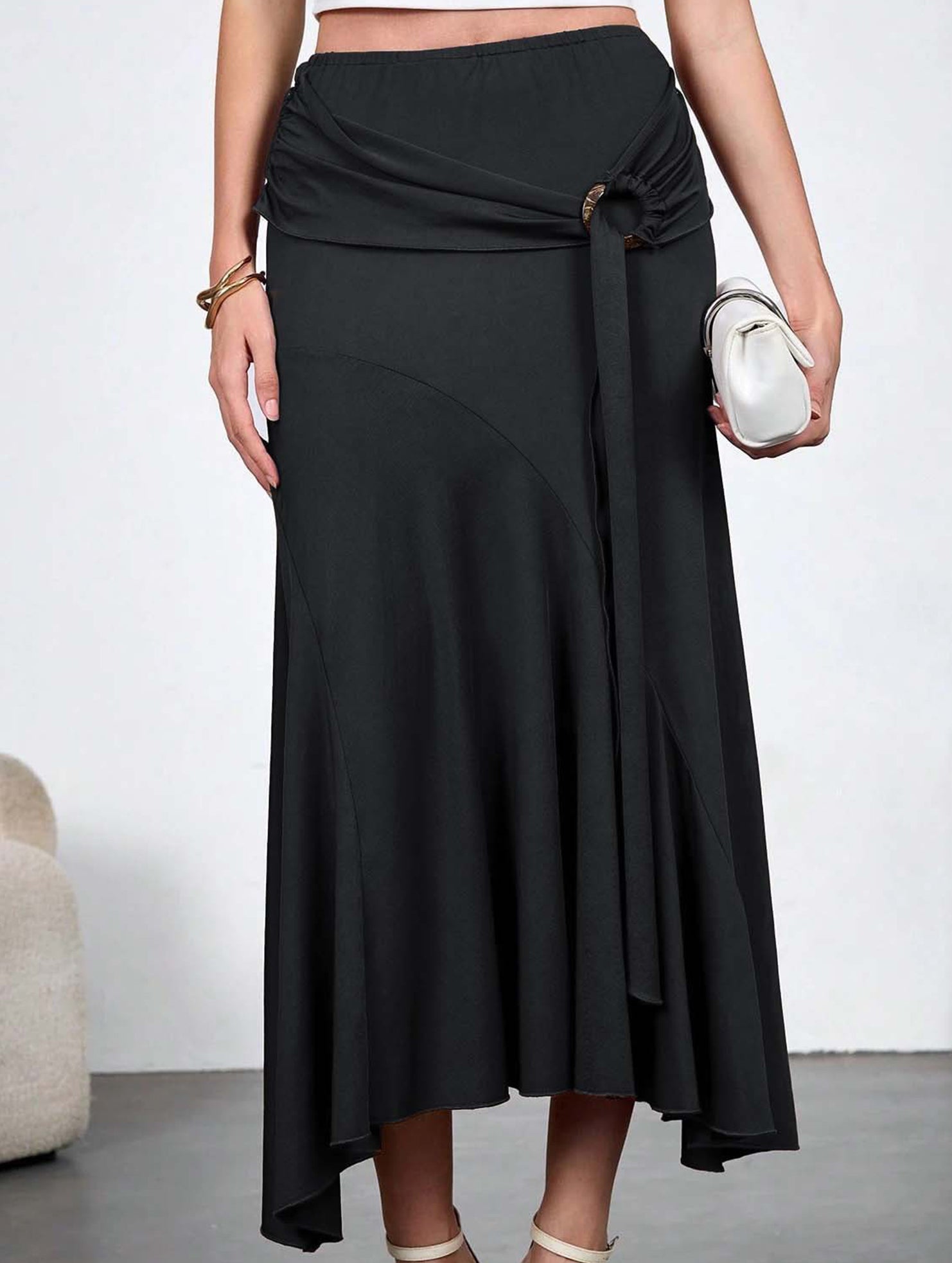 High Waist Ribbon Bodycon Skirt