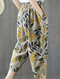 Cotton Print Harem Capri Pants