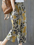 Cotton Print Harem Capri Pants