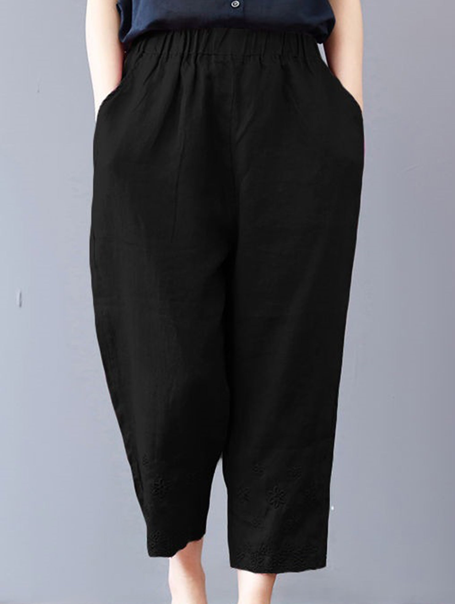 Cotton Print Harem Capri Pants