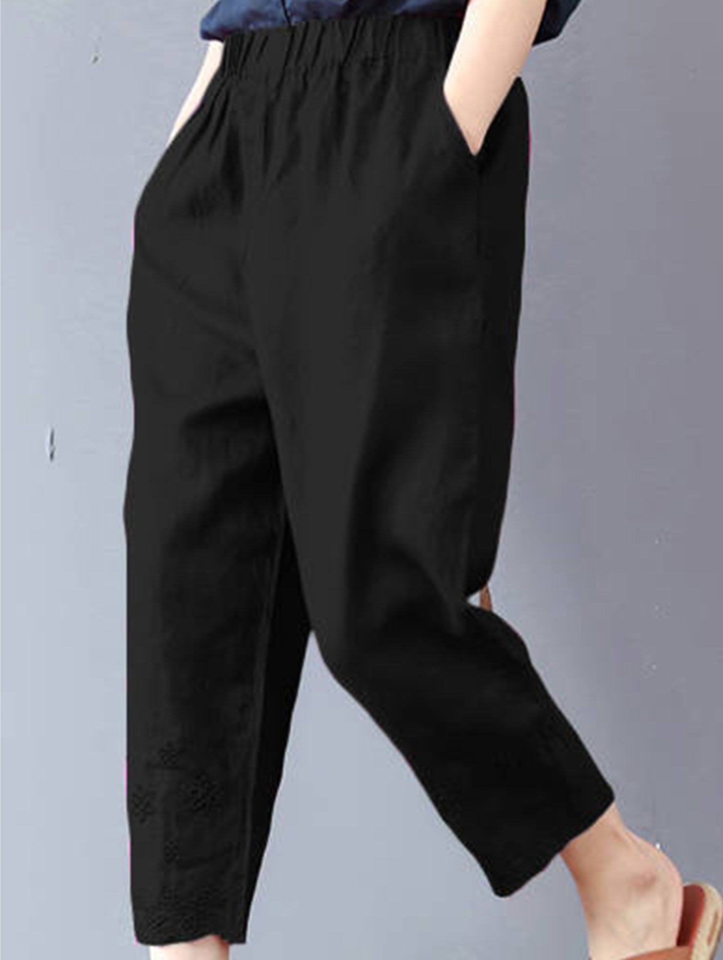 Cotton Print Harem Capri Pants