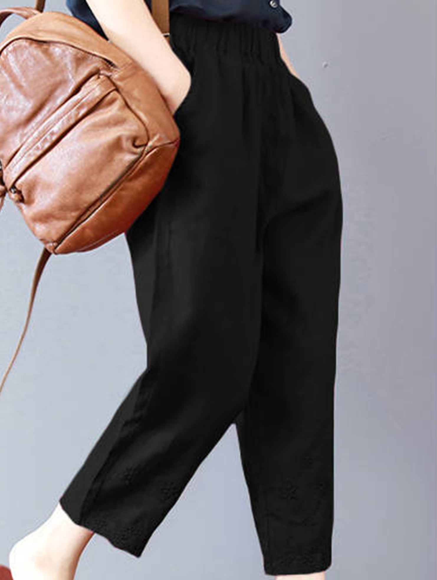 Cotton Print Harem Capri Pants