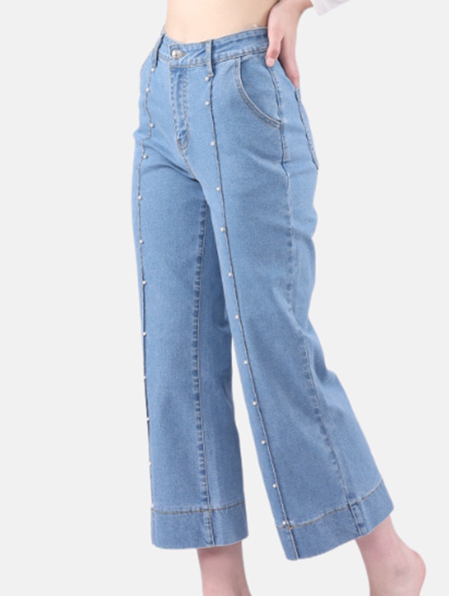 High Waist Straight Crop Jeans