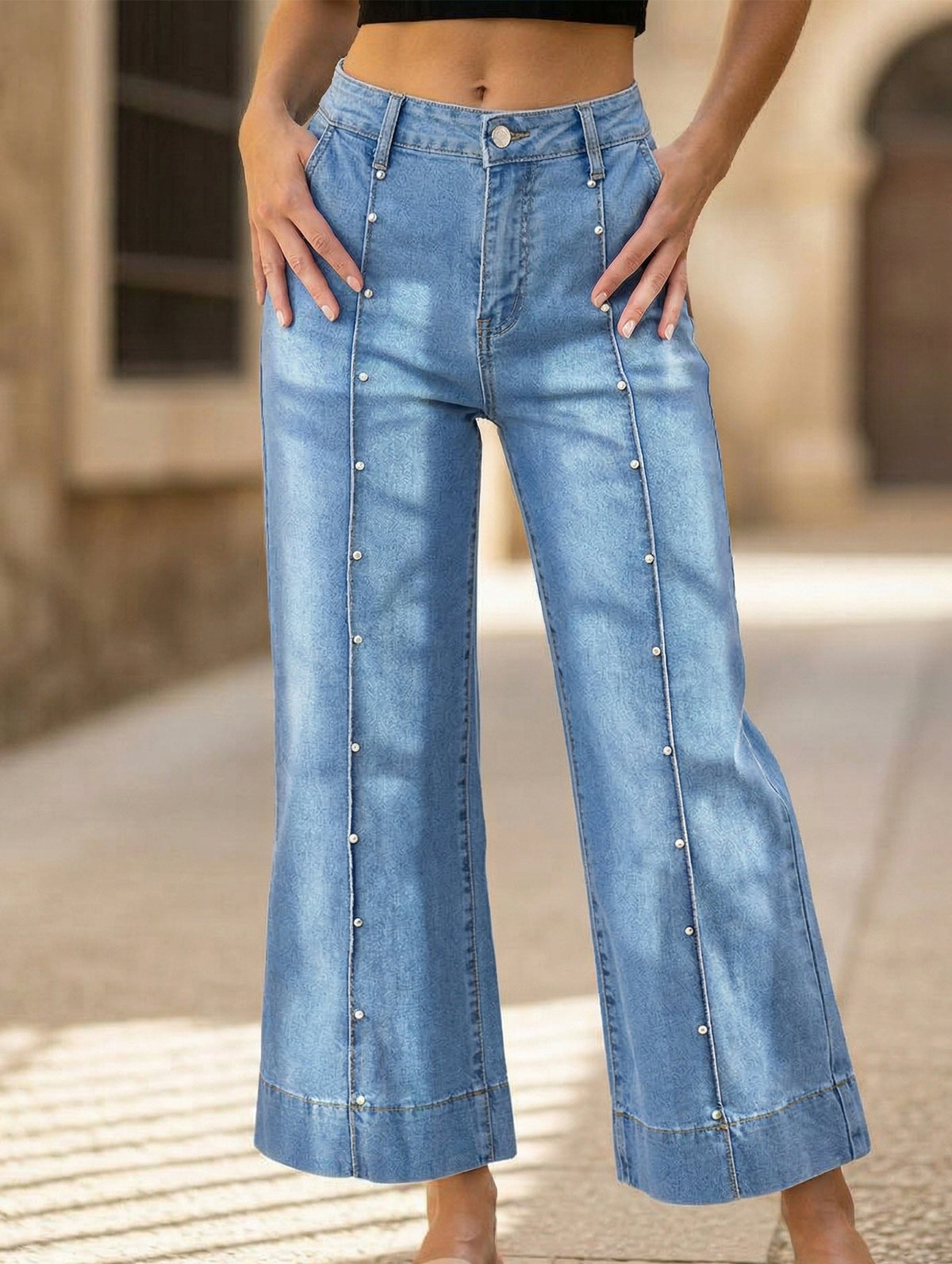 High Waist Straight Crop Jeans