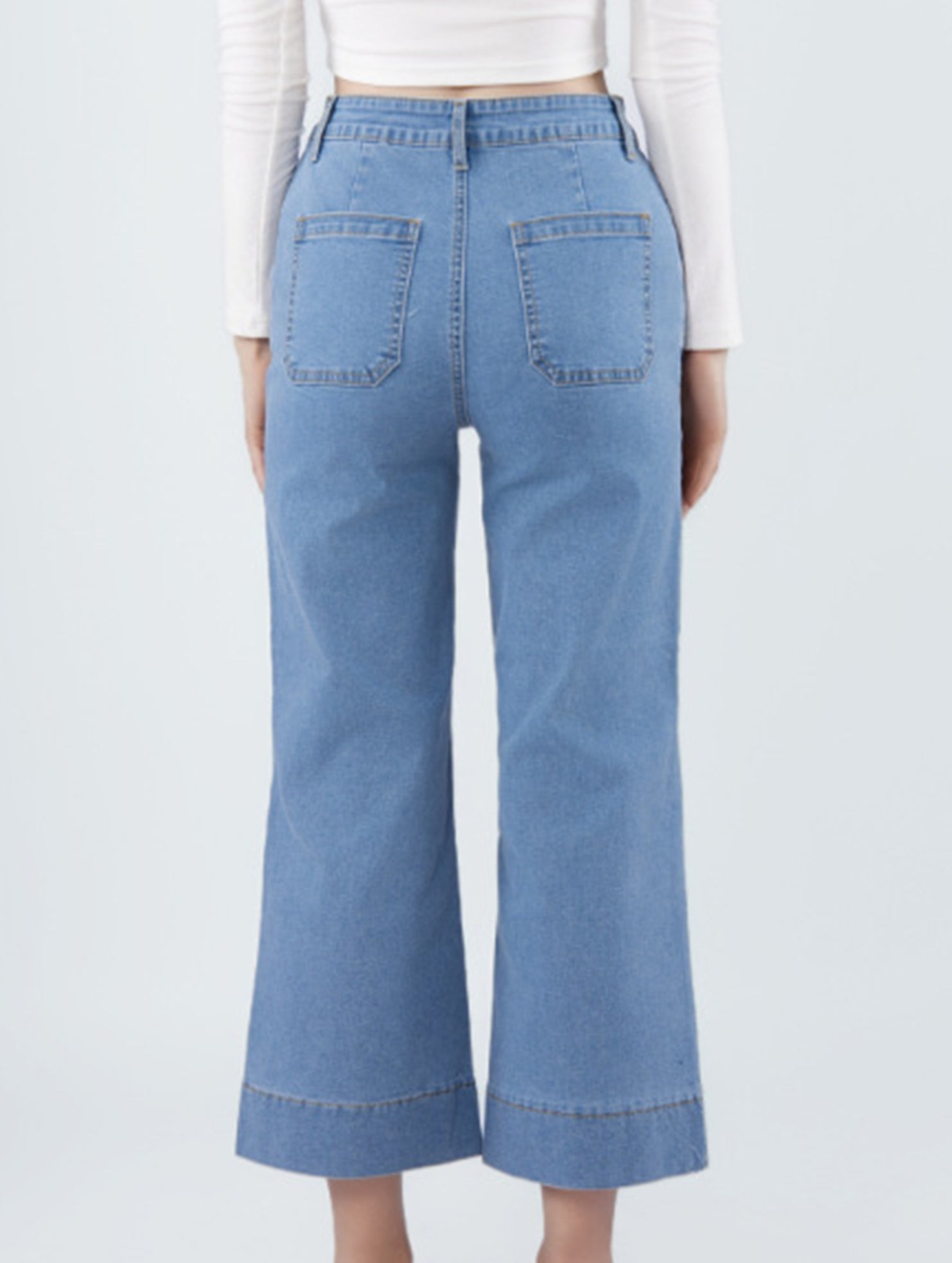 High Waist Straight Crop Jeans