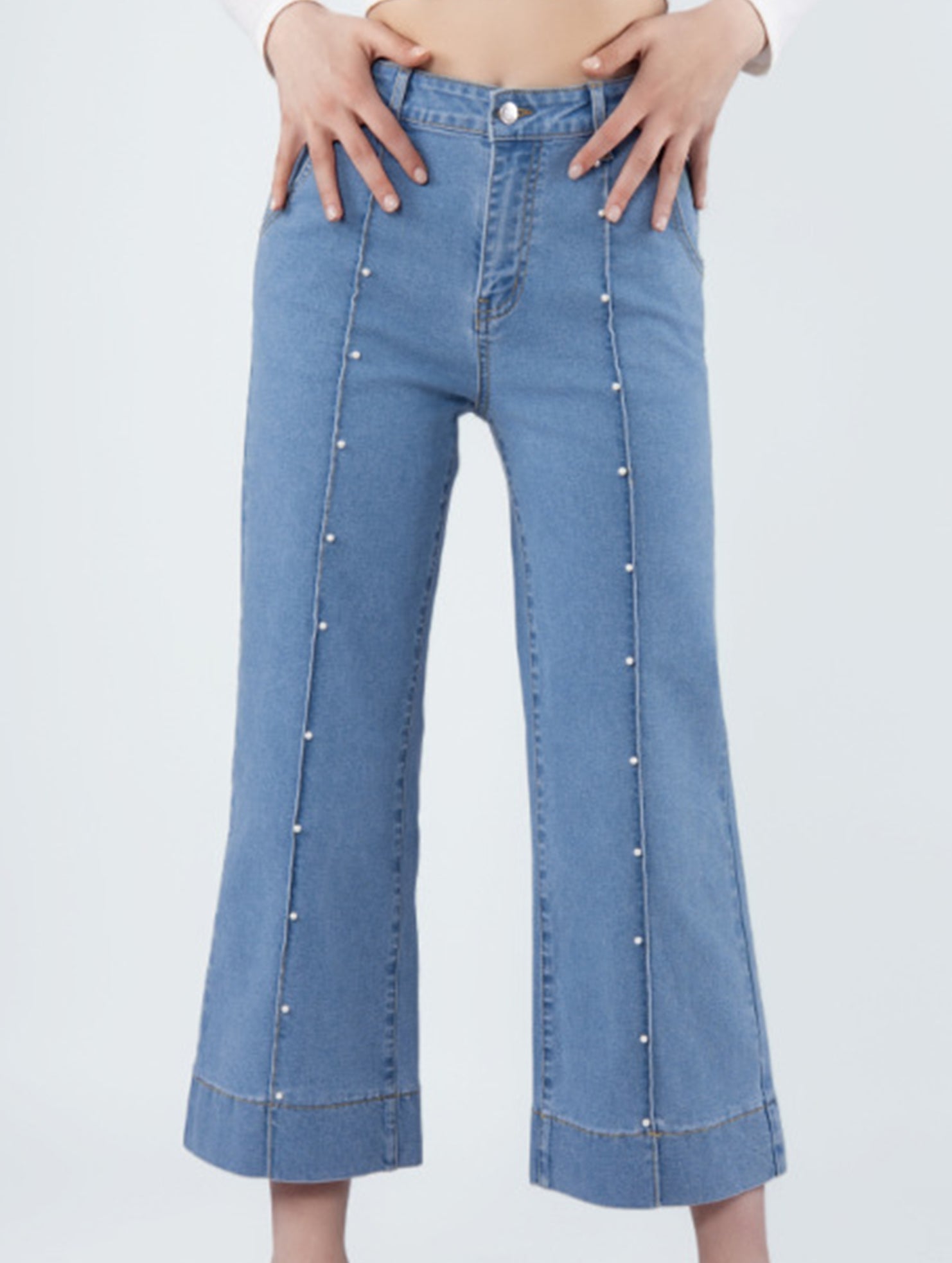 High Waist Straight Crop Jeans