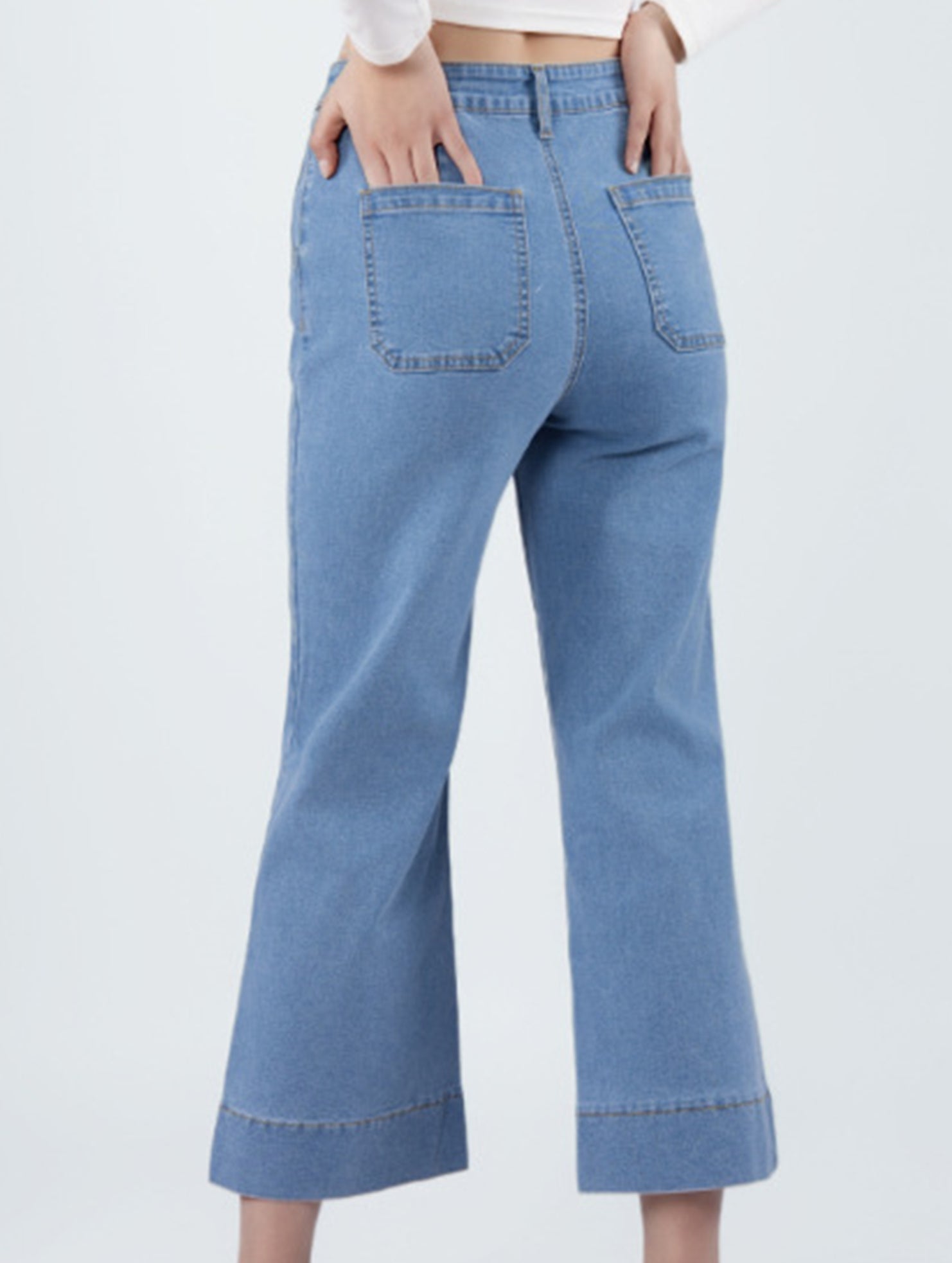 High Waist Straight Crop Jeans