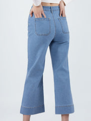 High Waist Straight Crop Jeans