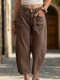 Retro Brown Wide Leg Jeans