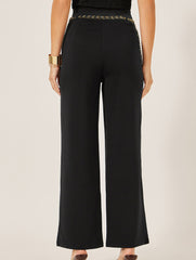 High Waist Straight Office Cropped Pants