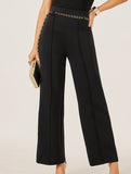 High Waist Straight Office Cropped Pants