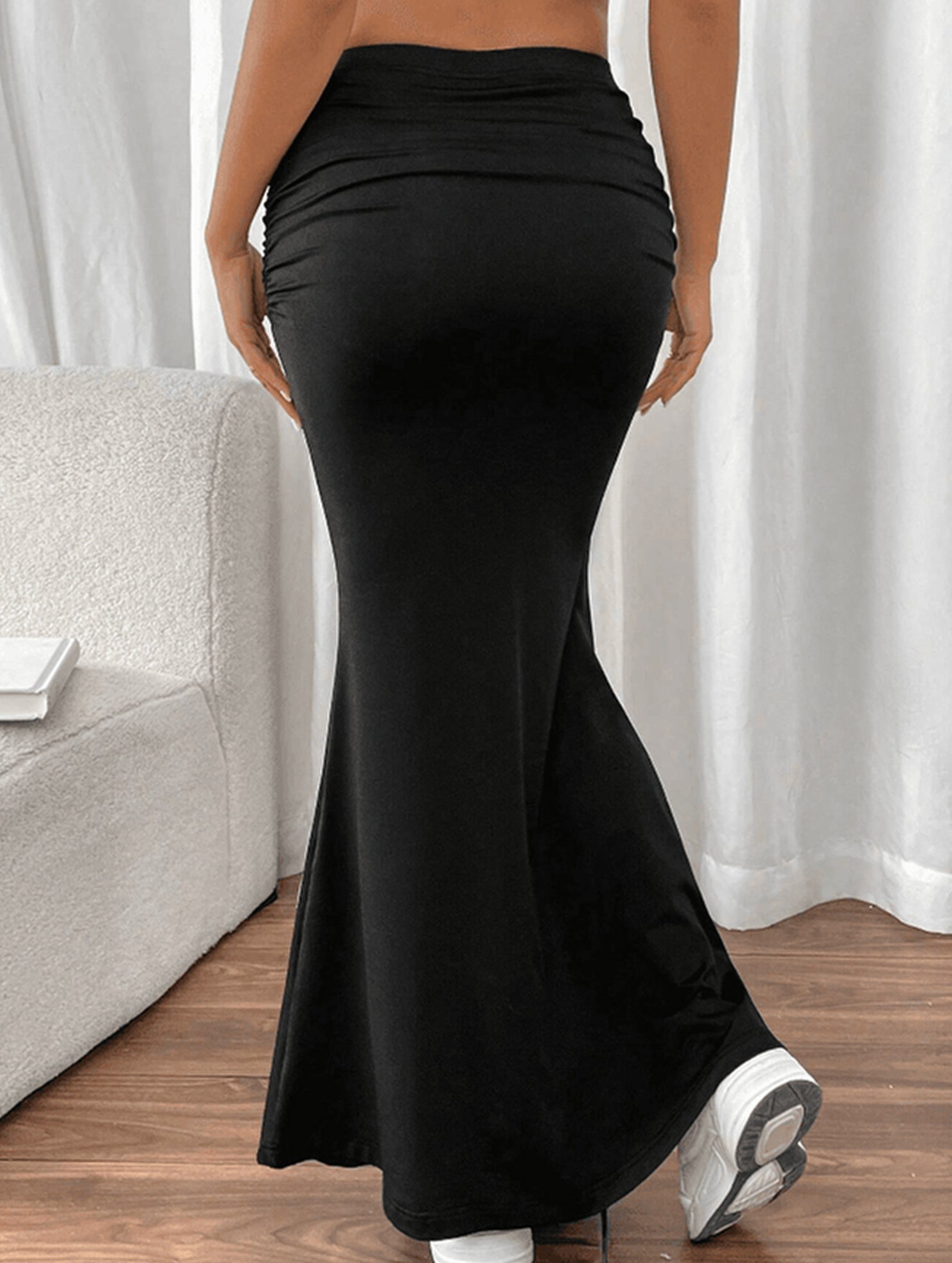 Slim-fit pleated versatile pencil skirt for women_CWBMS00563