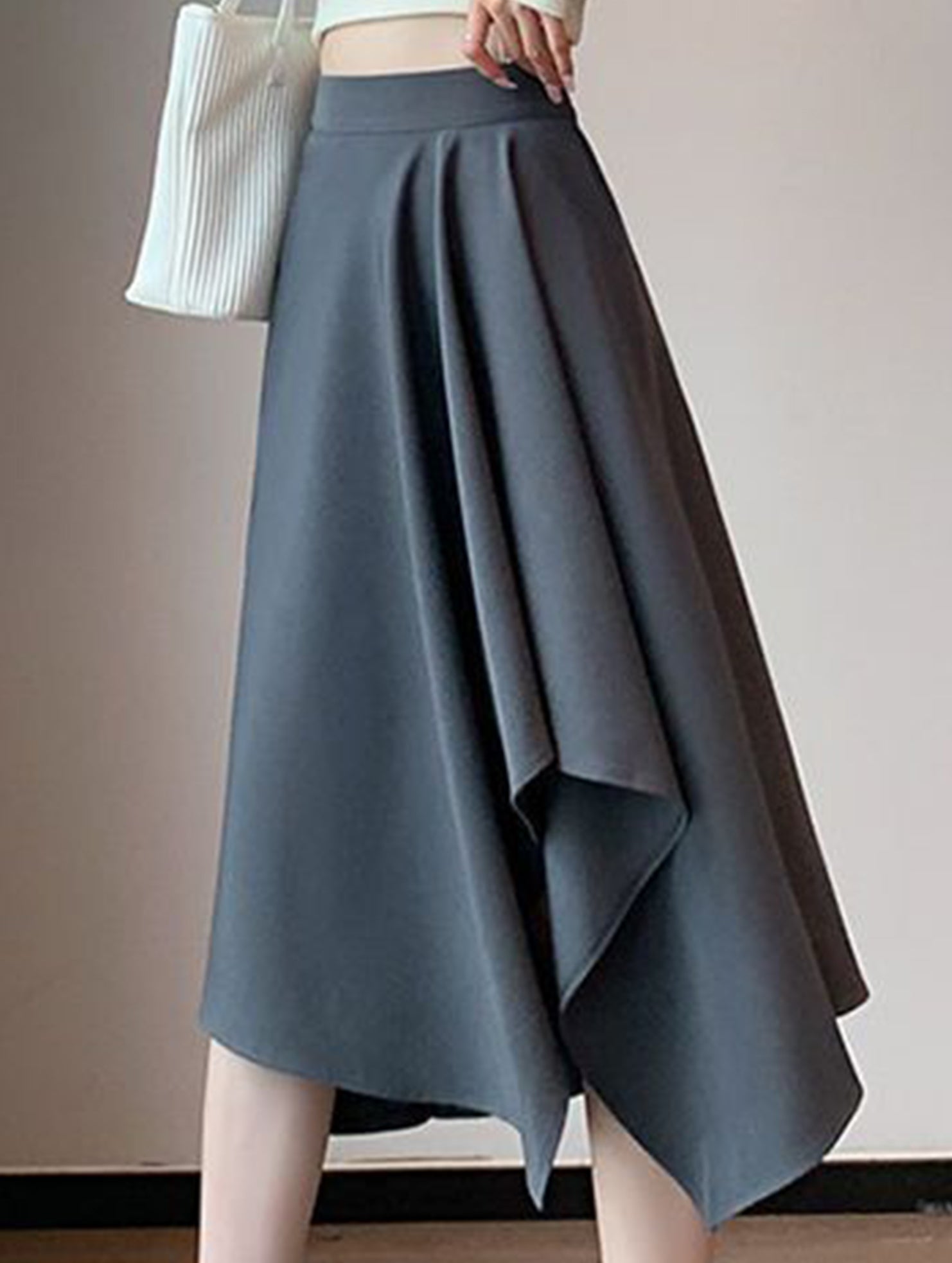 Irregular A Line Midi Skirt