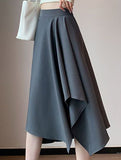 Irregular A Line Midi Skirt