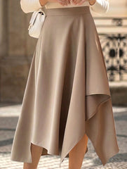 Irregular A Line Midi Skirt