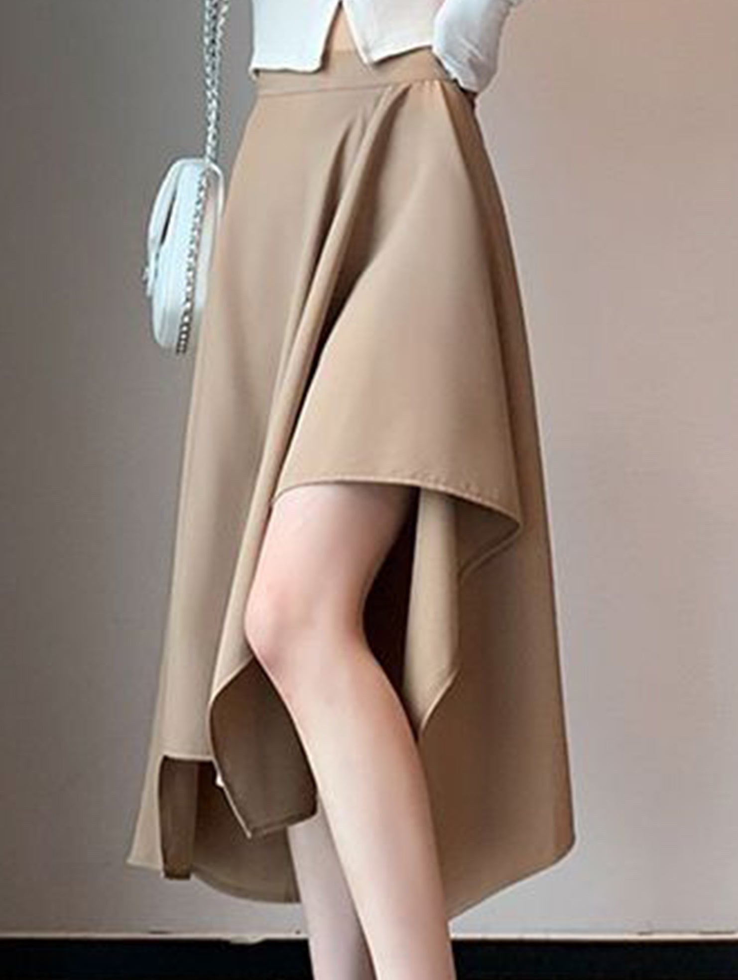 Irregular A Line Midi Skirt