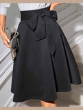 Stretch Knit High-Waisted Midi Skirt ??Bodycon Pencil Fit with Elastic Waist