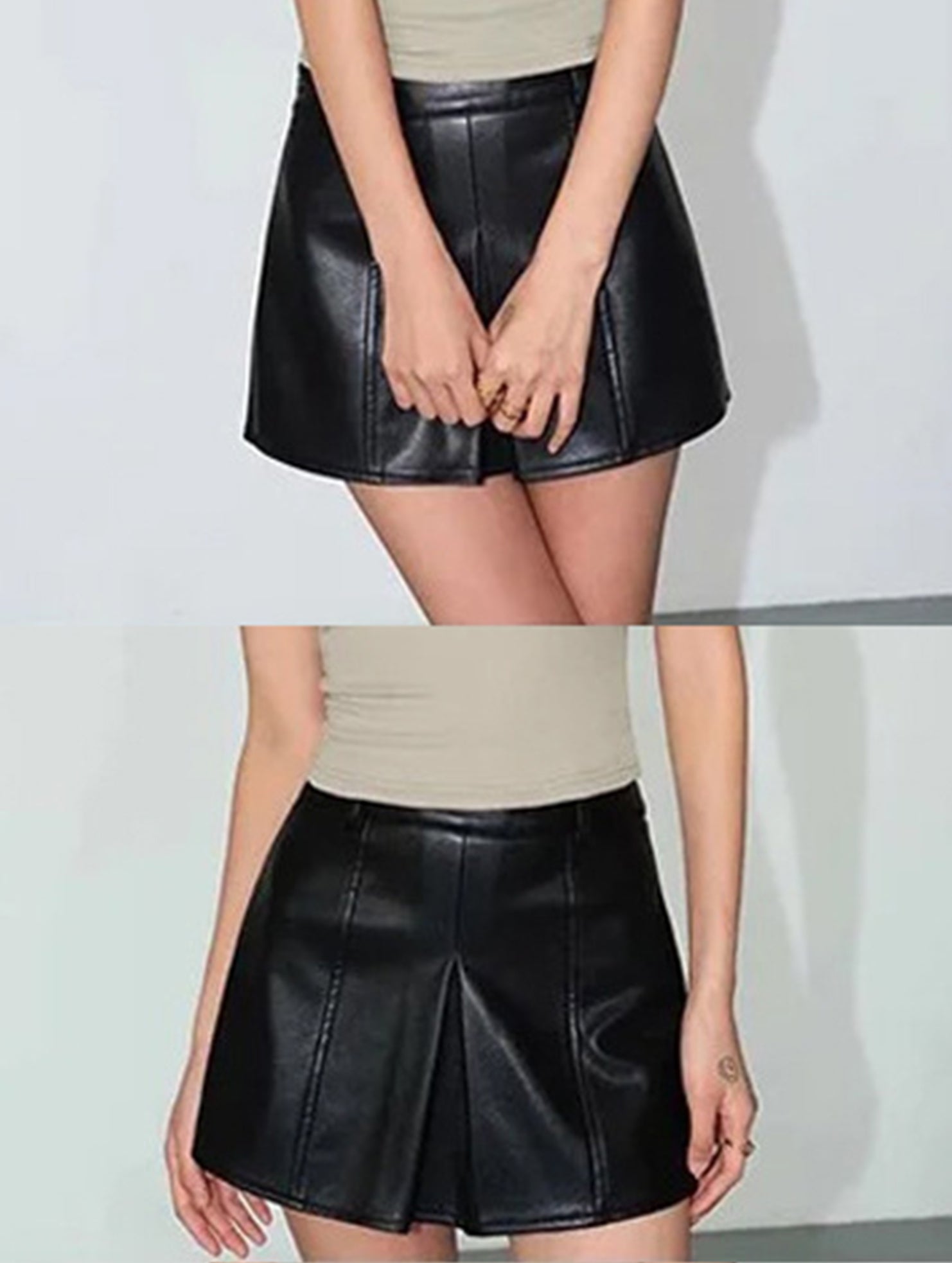 Fashionable PU leather shorts/skirts