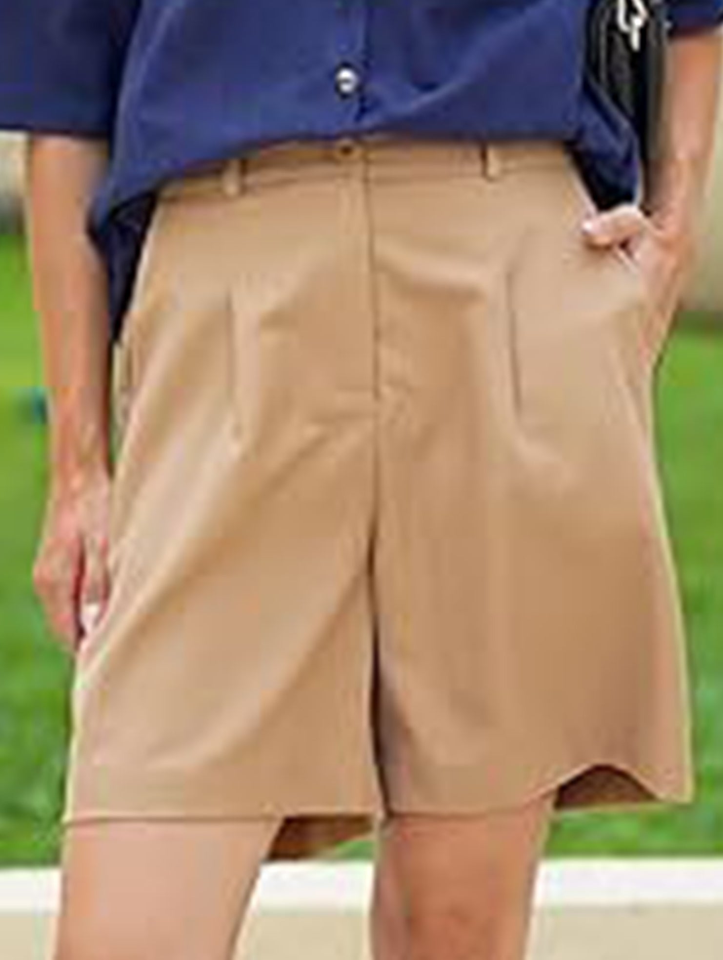 High Waist Wide Leg Suit Shorts