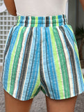 Stripe Drawstring Beach Shorts
