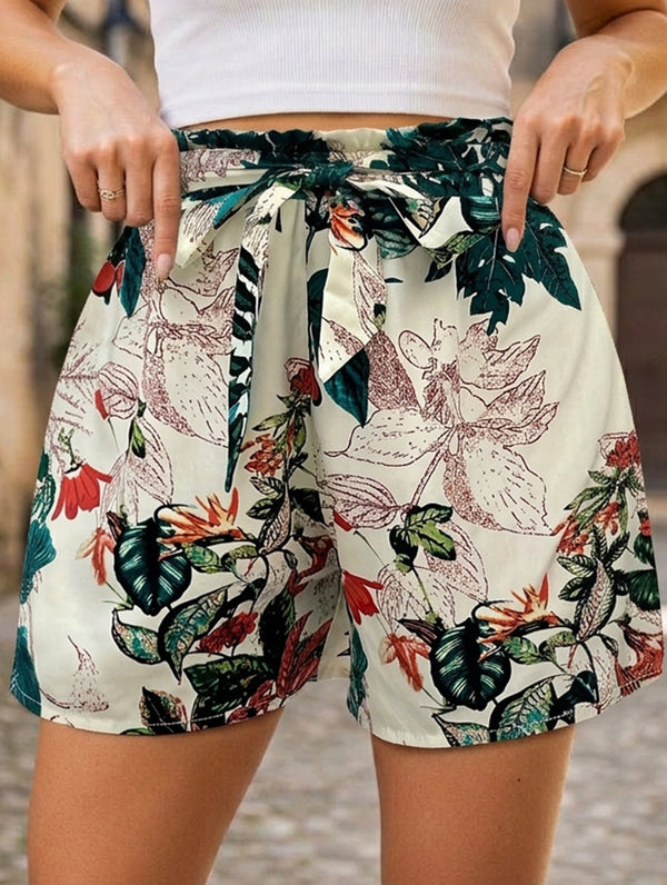 Print Drawstring Beach Shorts