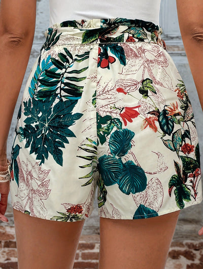 Print Drawstring Beach Shorts