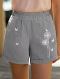 Dandelion Print Linen Pocket Shorts
