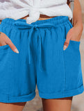 High Waist Tie Wide Leg Shorts_CWBSP00725