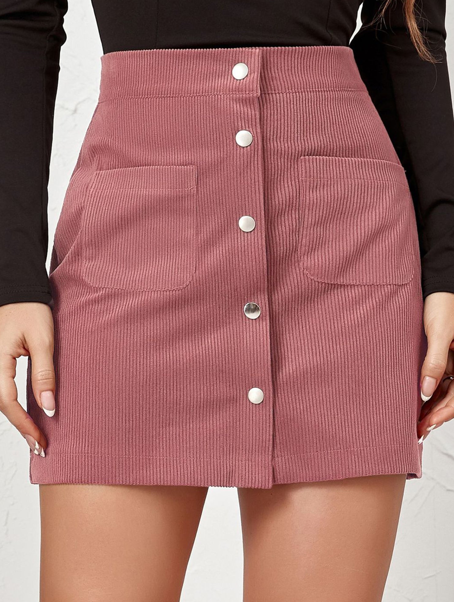 Bodycon Single-breasted Slim Fit Midi Skirt