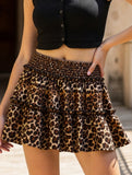 Fashionable high-waisted elastic midi skirt