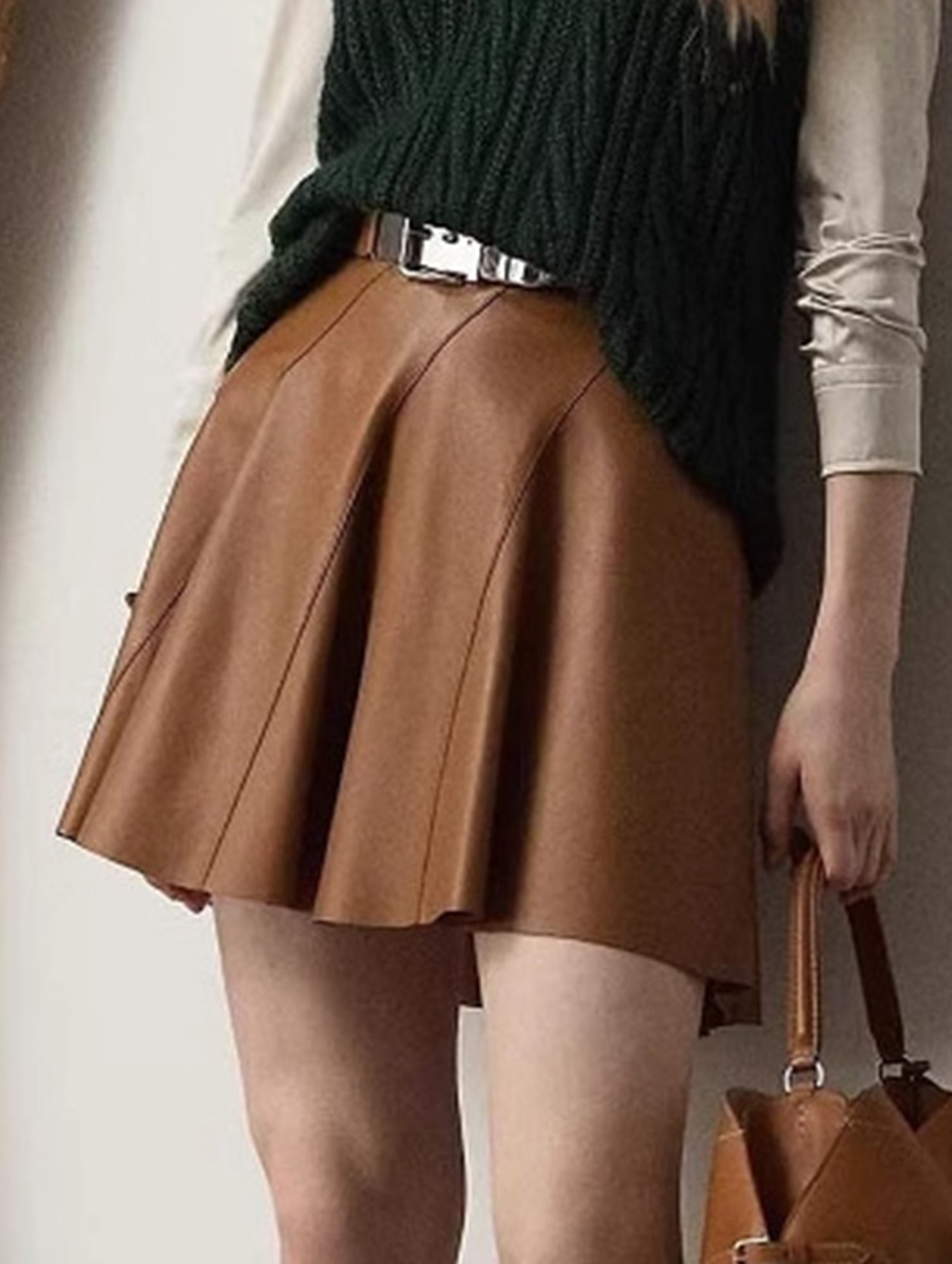 Retro minimalist midi skirt