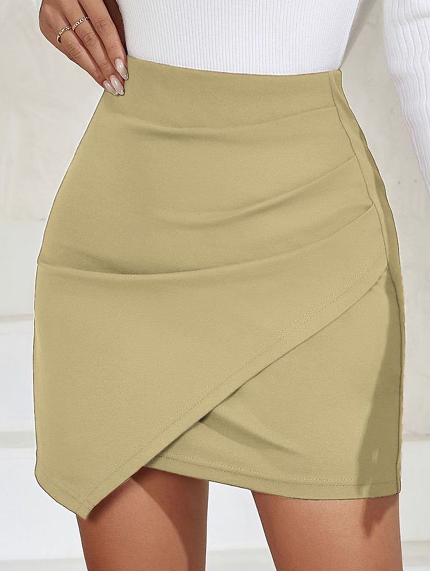 Ruched High Waist Bodycon Mini Skirt