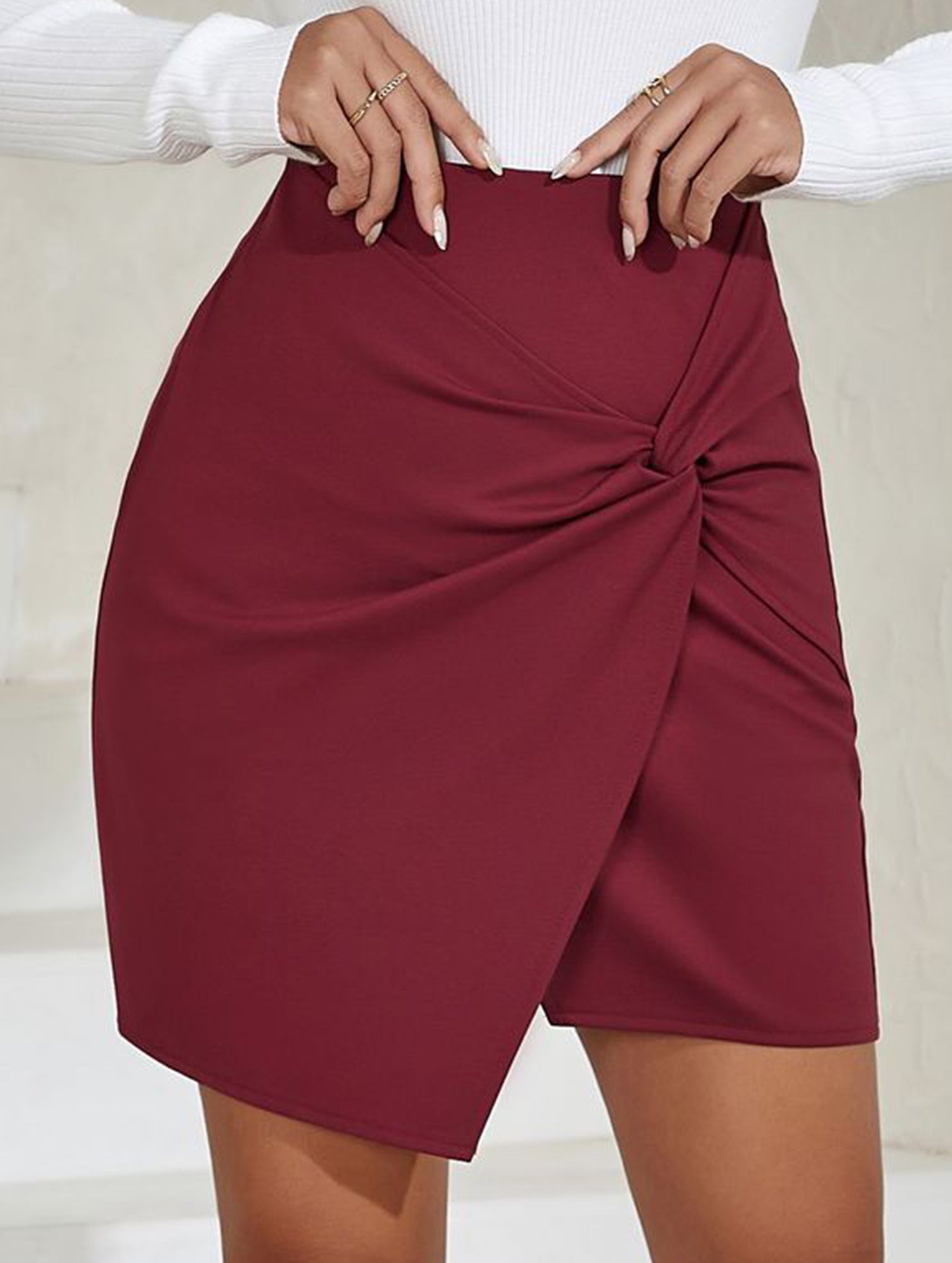 Ruched High Waist Bodycon Mini Skirt