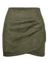 WOMEN HIGH WAIST WRAP MINI SKIRT - Doublju