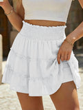 comfortable solid color casual miniskirt