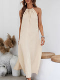 Backless Halter Vacation Maxi Dress