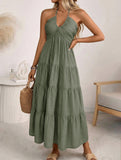 Halter Tiered Maxi Dress