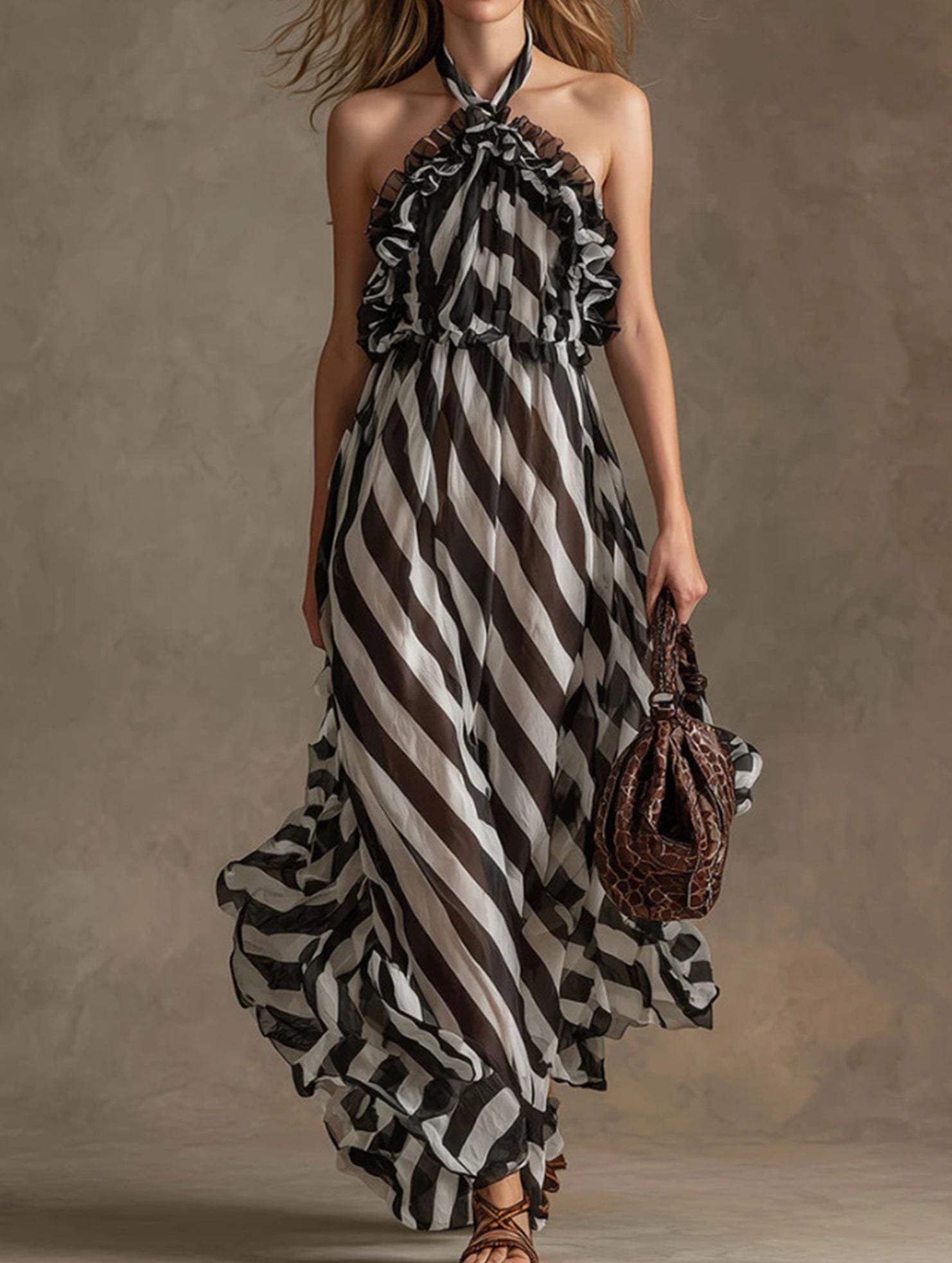 Stripe Cami Vacation Maxi Dress