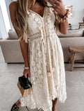 Resort-style Lace Strappy long dress
