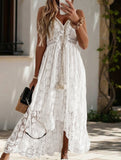 Resort-style Lace Strappy long dress