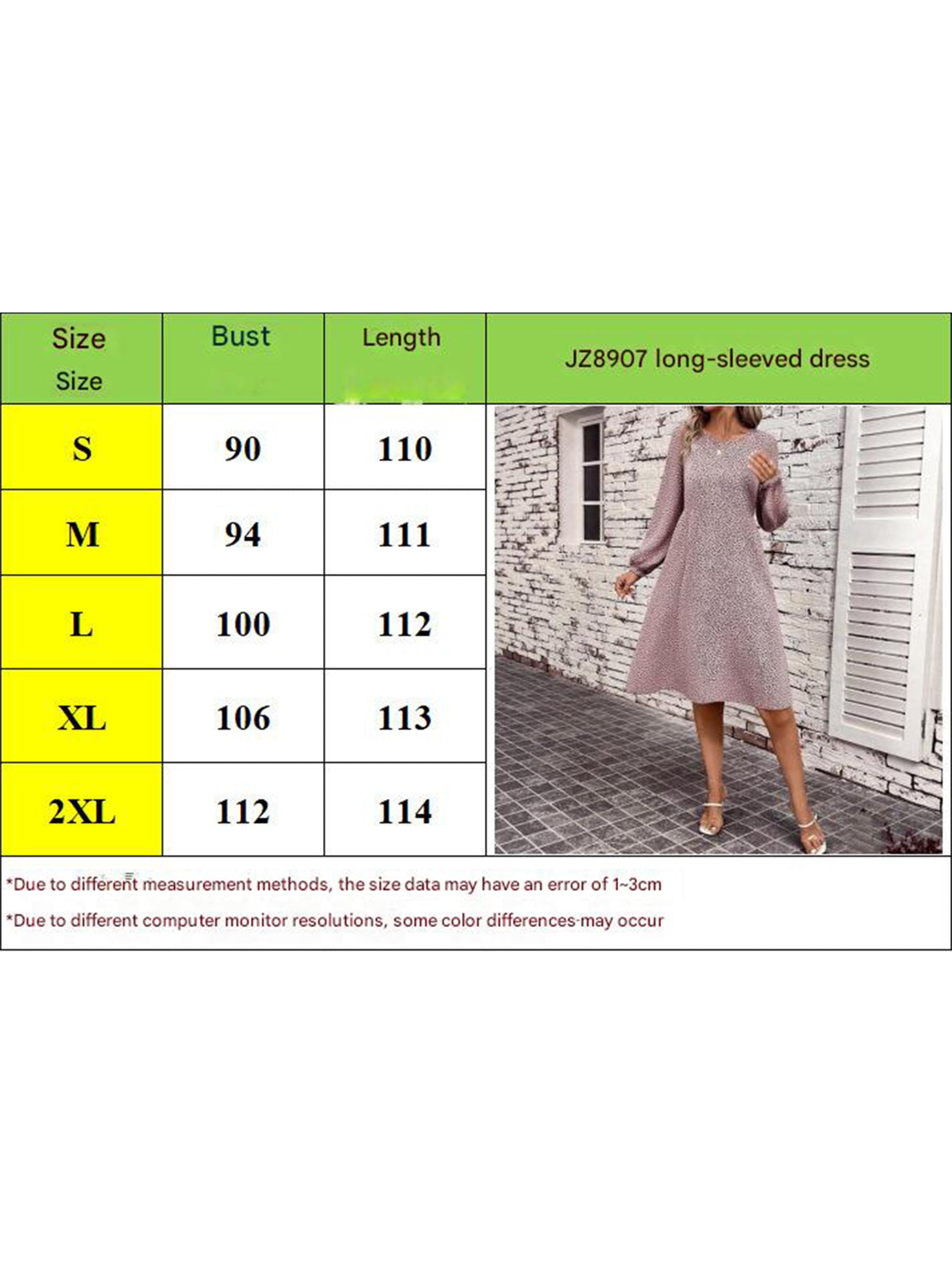 Loose casual long-sleeved dress