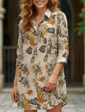 Cardigan long-sleeved lapel mid-length shirt