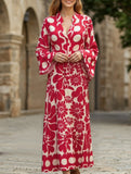 Casual Bohemian Print Shirt Dress