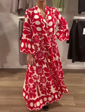 Casual Bohemian Print Shirt Dress